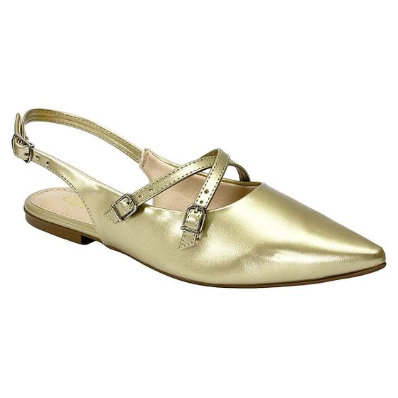 Imagem de Sapatilha Sua Cia Slingback Metalizada 8189.15609 Light Gold