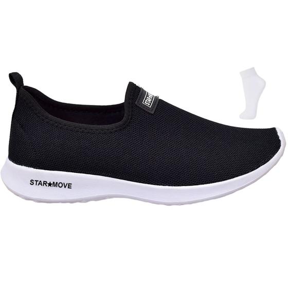 Sapatilha Tenis Calce Facil Slip on Feminina Confortável Com MEIA - STAR MOVE Imagem de Sapatilha Tenis Calce Facil Slip on Feminina Confortável Com MEIA