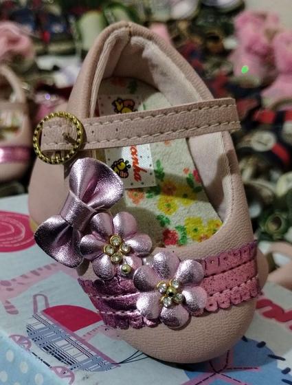 Imagem de Sapatinho Gracinha Flores Rosa N 17
