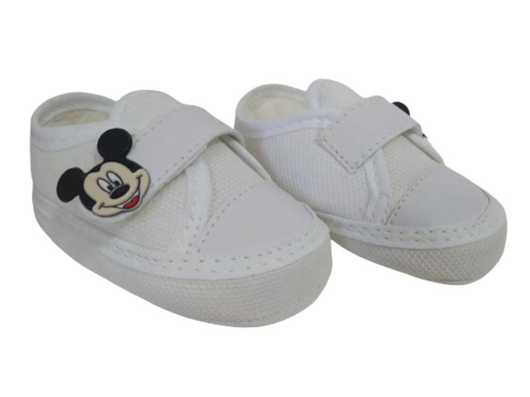 Imagem de Sapatinho Tenis Infantil Menino Bebê Recém Nascido Branco Mickey tamanho 17