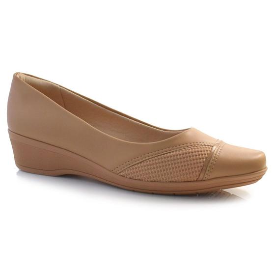 Imagem de Sapato Anabela Feminino Comfortflex Bege 24-94302