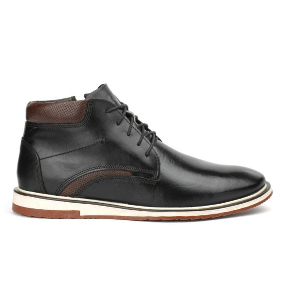 Imagem de Sapato Ankle Boot Esporte Fino Em Couro Legitimo Preto