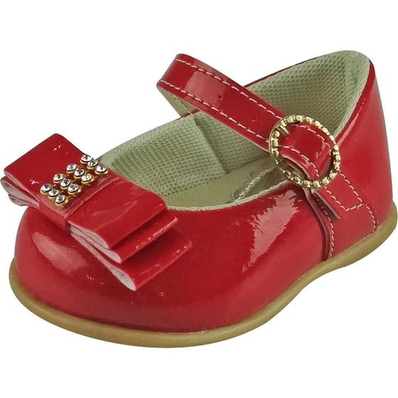 Imagem de Sapato Boneca Baby com Lacinho e Strass - Vermelho