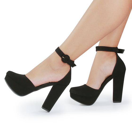 Sapato Boneca Meia Pata Salto Grosso Alto P8 Modarpe Scarpin