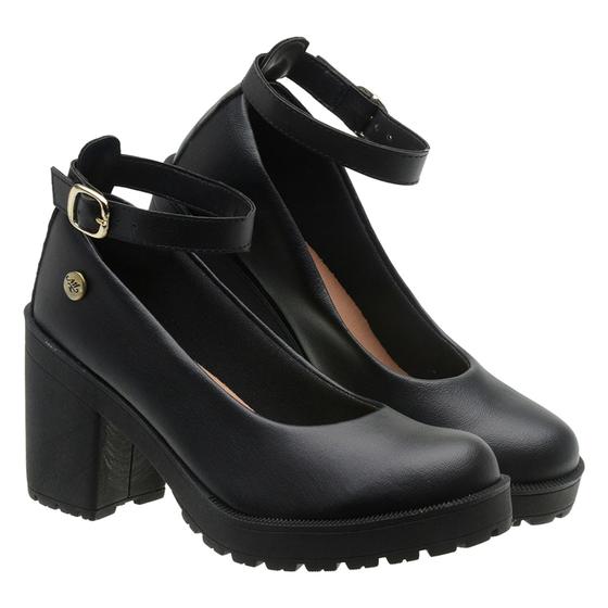 Sapato Boneca Scarpin Feminino Tira Tornozelo Removível Salto Baixo ...