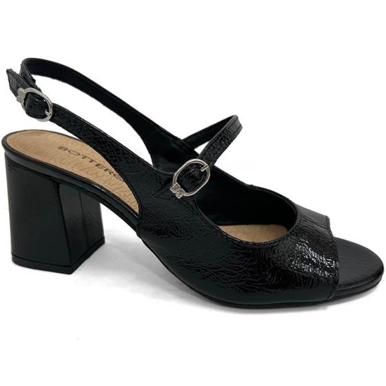 Imagem de Sapato Bottero Slingback Salto Bloco Couro 362508 Preto Verniz