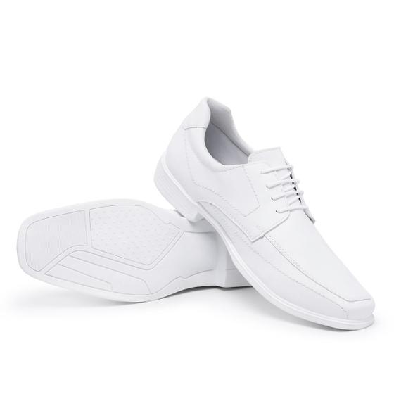 Sapato Branco Mocassim Oxford Social Masculino Médico Enfermagem