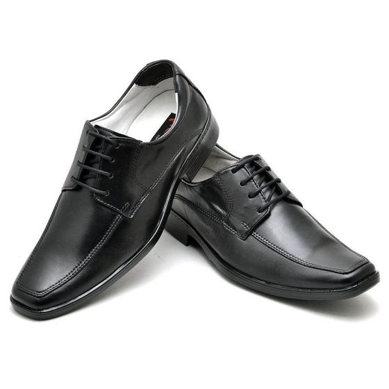 Imagem de Sapato Casual Conforto Couro De Carneiro Preto Youth Class