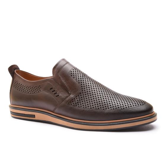 Sapato Casual Masculino Derby de Calçar Couro Natural Com Solado Micro Expandido Café Menor preço em Sapato Casual Masculino Derby de Calçar Couro Natural Com Solado Micro Expandido Café