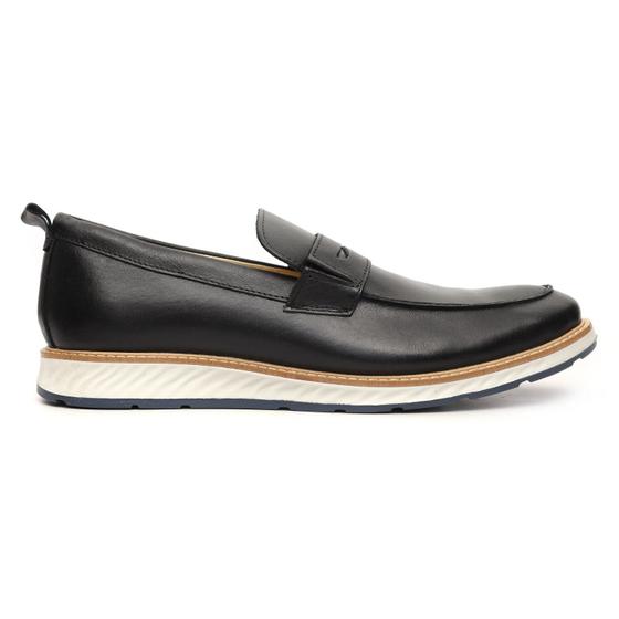 Imagem de Sapato Casual Masculino Loafer Couro Comfort Preto 9001