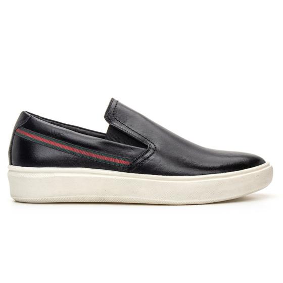 Imagem de Sapato Casual Preto Slip On Em Couro 4005