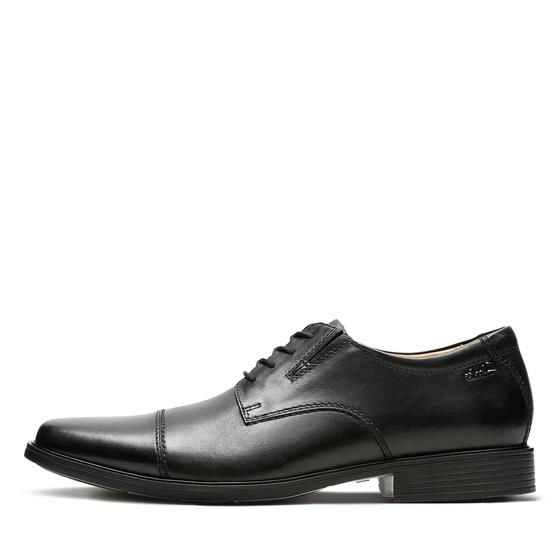 Imagem de Sapato Clarks Tilden Cap Oxford para homens em couro preto