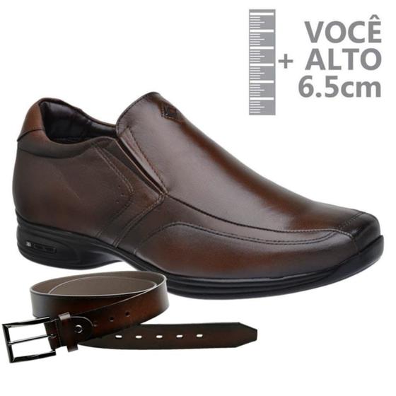 Imagem de Sapato com Salto Interno Jota Pe Marrom 5G + Cinto 79656