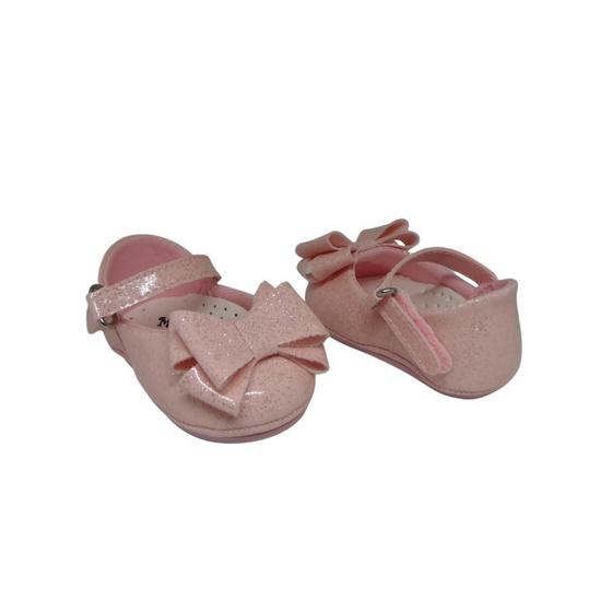 Imagem de Sapato de Bebe Sapatilha Laço Salomé Infantil Menina RN Manozinhos Baby Ref.0039-14