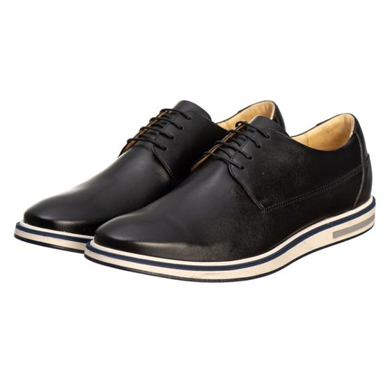 Imagem de Sapato Derby Casual em Couro Sapato Casual Masculino Sapato Casual Preto