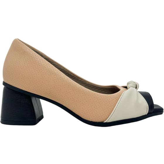 Imagem de Sapato Feminino Casual Dia a Dia Detalhe em Nó Peep Toe Piccadilly 715015