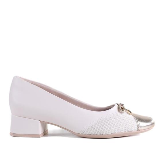 Imagem de Sapato Feminino Comfortflex 2495303 Off White/Ouro