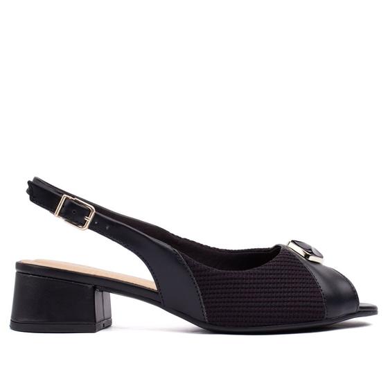 Imagem de Sapato Feminino Comfortflex Slingback Salto Baixo Preto