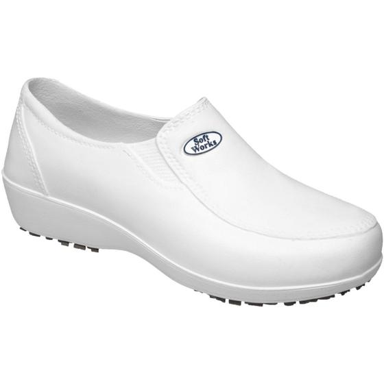 Imagem de Sapato Feminino Lady Works Tenis Branco Eva Antiderrapante Confortavel Clinicas Enfermagem Ca