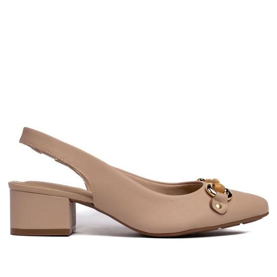 Imagem de Sapato Feminino Modare Slingback com Enfeite Bege