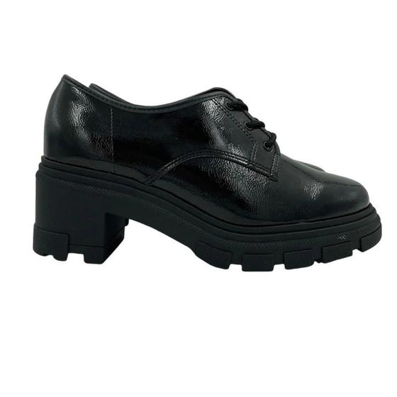 Imagem de Sapato Feminino Moleca Oxford Verniz Preto - 5777