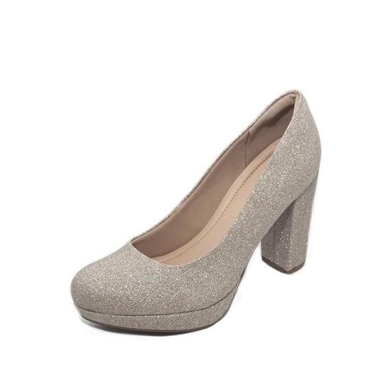 Sapato Feminino Piccadilly Salto Alto REF: 844001 TECIDO GLITTER Menor preço em Sapato Feminino Piccadilly Salto Alto REF: 844001 TECIDO GLITTER