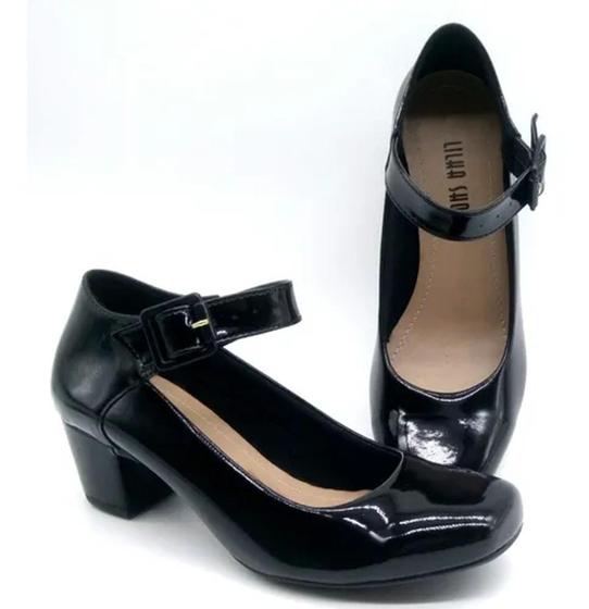 Sapato Feminino Salto Baixo Estilo Boneca Social Verniz Menor preço em Sapato Feminino Salto Baixo Estilo Boneca Social Verniz