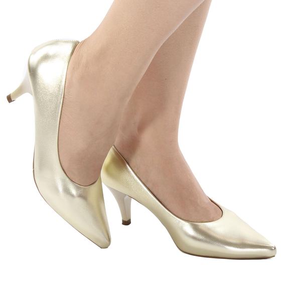 Imagem de Sapato feminino scarpin confort luxo salto fino baixo
