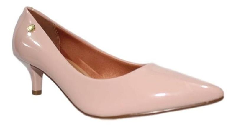 Imagem de Sapato Feminino Scarpin Vizzano Salto Baixo Bico Fino 1122.628 Rosa Verniz 828 36