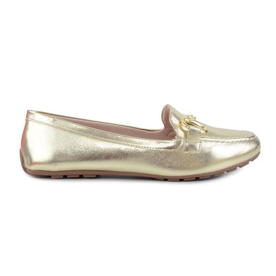 Imagem de Sapato Feminino Sua Cia Mocassim Metalic Dourado - 8263