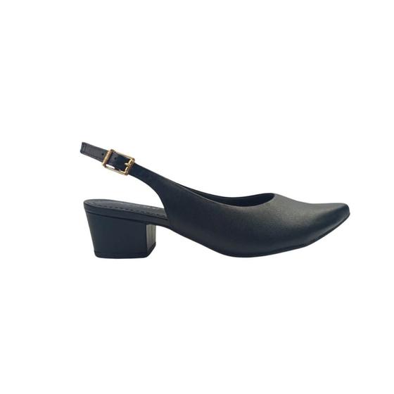 Imagem de Sapato Feminino Usaflex Am33001001 Slingback Couro Preto