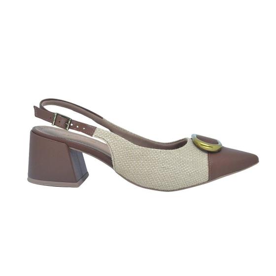 Imagem de Sapato Feminino Usaflex Sling Back Salto Bloco Ak0204