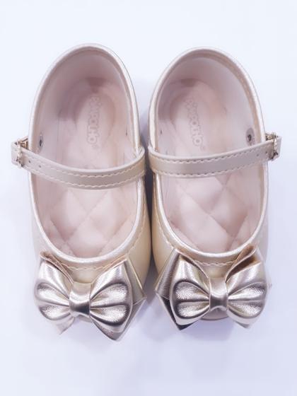 Imagem de Sapato infantil  feminino laço dourado
