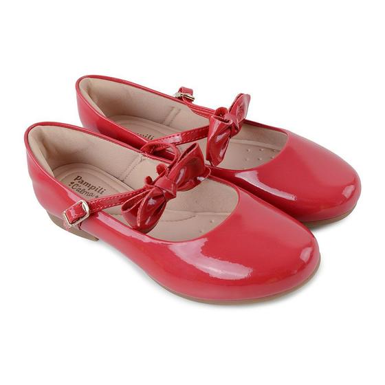 Imagem de Sapato Infantil Feminino Pampili Angel Verniz Vermelho 10449