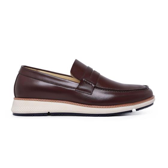 Imagem de Sapato loafer casual masculino em couro sapato de calçar casual em couro sapato esporte fino