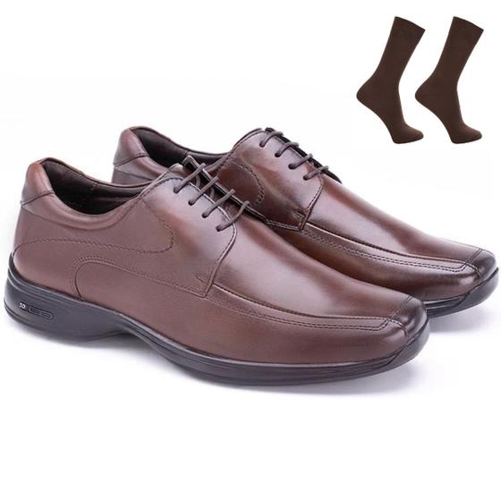 Imagem de Sapato masculino calçado jota pé 3d vision em couro pelíca legítimo 3d air 71454
