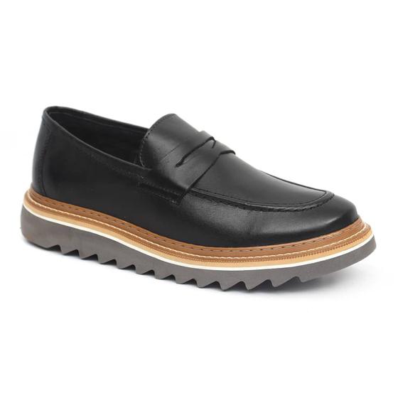 Imagem de Sapato Masculino Casual Couro Loafer Tratorado Mocassim