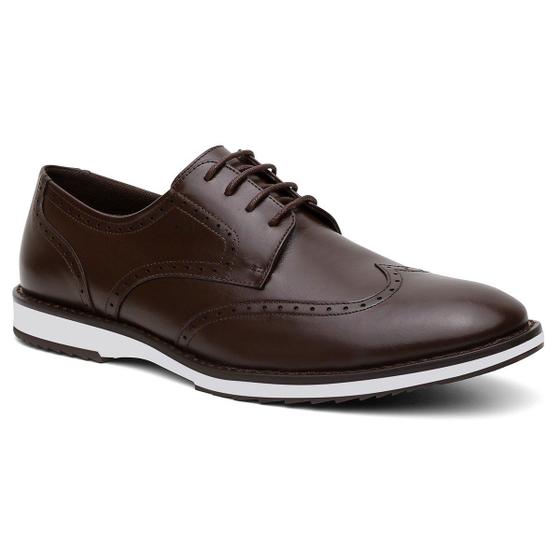 Imagem de Sapato Masculino Centuria Derby Brogue Couro Cafe