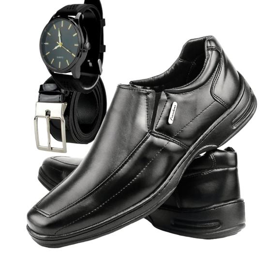 Sapato Masculino Confort Com Relogio e Cinto - Sapatoway Imagem de Sapato Masculino Confort Com Relogio e Cinto