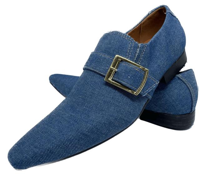 Imagem de Sapato Masculino Italiano Em Brim Jeans Lavado  Ref: D740