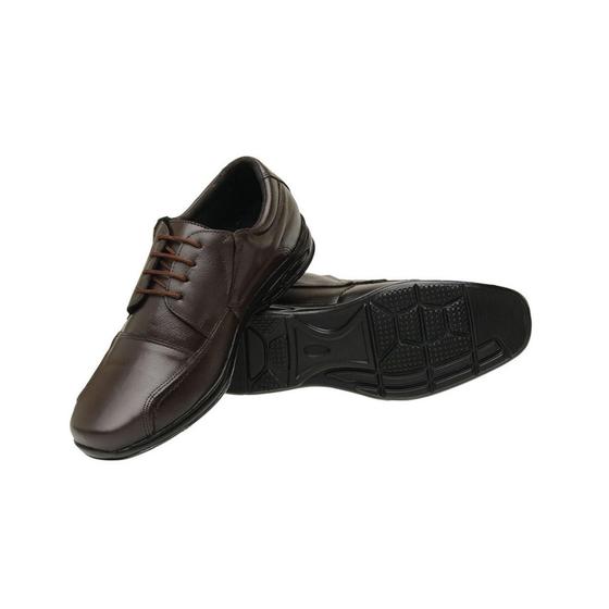 Imagem de Sapato masculino marrom com cadarço antiderrapante resistente