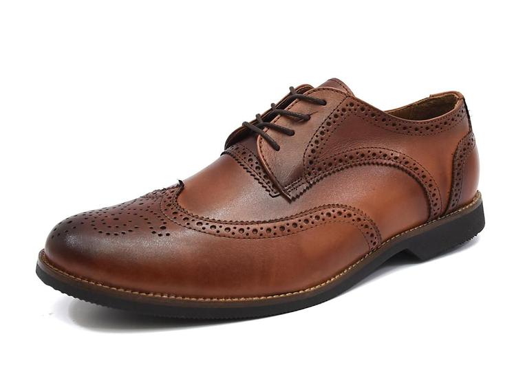 Sapato Masculino Oxford Couro Cadarço Bico Redondo Moderno Menor preço em Sapato Masculino Oxford Couro Cadarço Bico Redondo Moderno