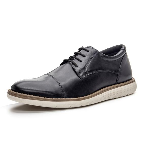Imagem de Sapato masculino Pierrô de amarrar super confortável couro legítimo cor preto