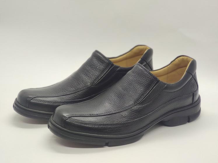Imagem de Sapato masculino sem cadarço em couro cor preto marca Anatomic Gel 455061