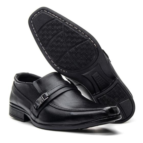 Imagem de Sapato Masculino Social Bico Fino Esporte Fino Elegante Clássico Básico Preto
