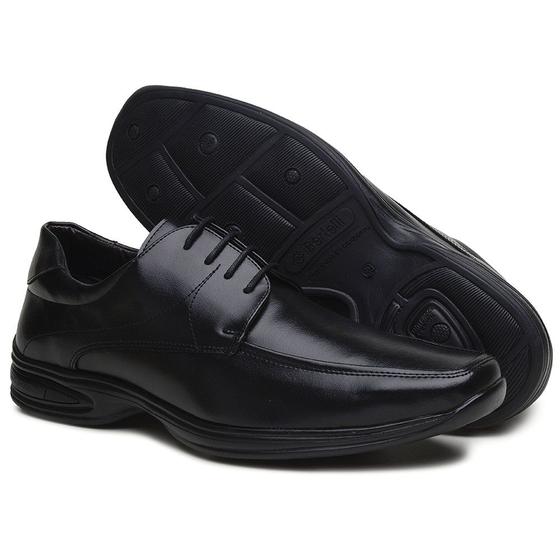 Imagem de Sapato Masculino Social Conforto Elegante Com sistema Anti Shock Cadarço Cor Preto