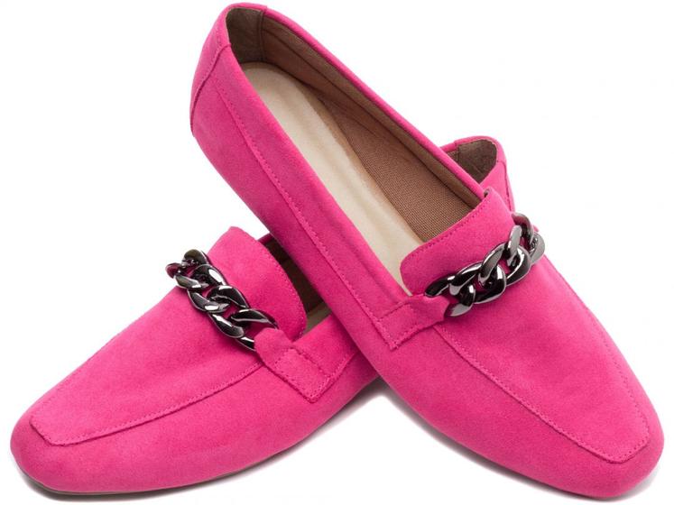 Imagem de Sapato Mocassim Feminino Camurça Pink Rosa Torricella