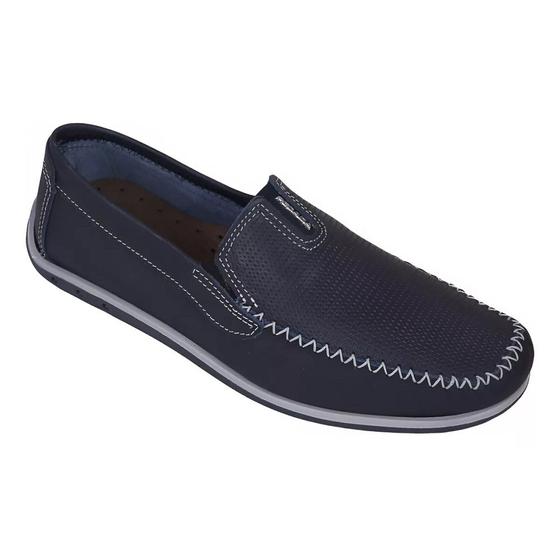 Imagem de Sapato Mocassim Masculino Pegada Couro Azul Marin 141605-04