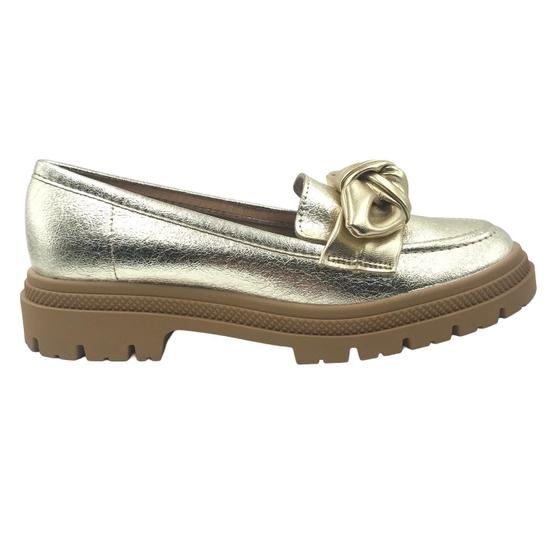Imagem de Sapato Moleca Mocassim Tratorado com Laço Dourado 5775108