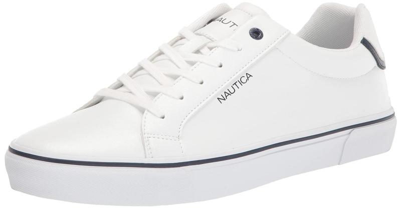 Imagem de Sapato Nautica Leonard, casual, com cadarço, tênis moderno, branco